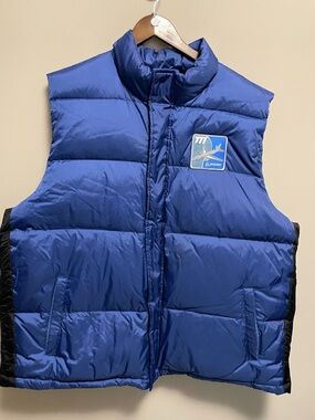 Boeing 777 Vintage Duck Down & Feather Blue Puffer Vest by Togo Men’s XL